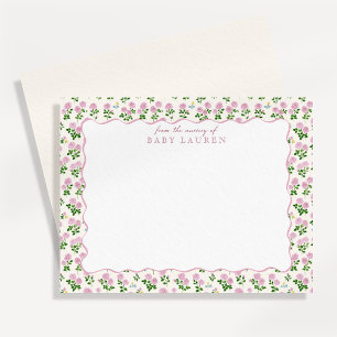 Pink Roses Cottagecore Nursery Note Card