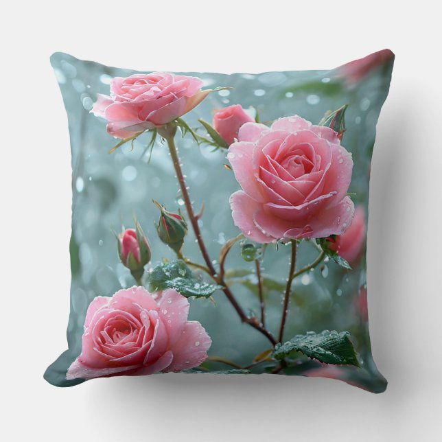 Pink roses cushion (Front)
