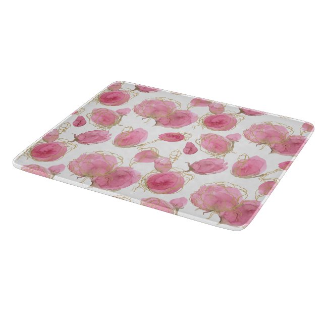 Pink roses cutting board (Corner)