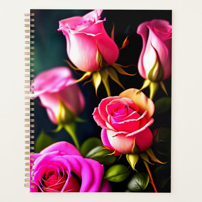 Pink Roses Digital Artwork-48345 Planner (Front)