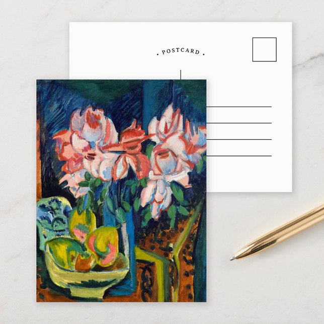 Pink Roses | Ernst Ludwig Kirchner Postcard (Creator Uploaded)