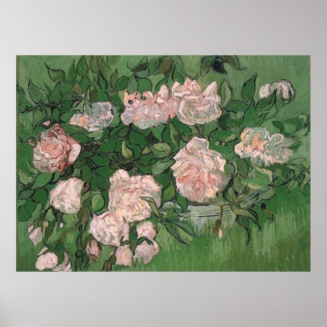 Pink Roses (F595) Van Gogh Fine Art Poster (Front)