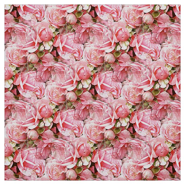 Pink Roses Fabric (Swatch)