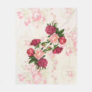 Pink Roses Fleece Blanket