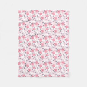 Pink roses fleece blanket