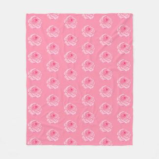 Pink roses fleece blanket