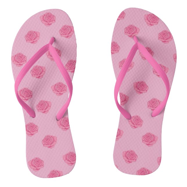 Pink roses flip flops (Footbed)