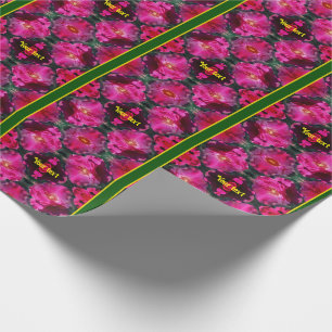 Pink Roses Floral Abstract Art Personalised       Wrapping Paper