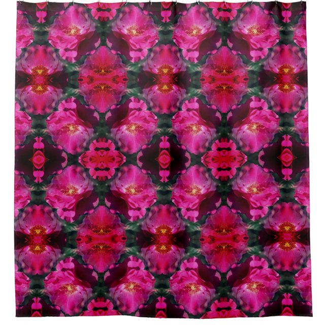 Pink Roses Floral Abstract Art        Shower Curtain (Front)
