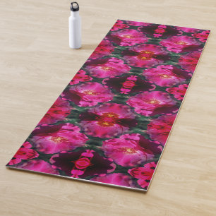 Pink Roses Floral Abstract Art        Yoga Mat