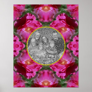 Pink Roses Floral Abstract Frame Add Your Photo    Poster
