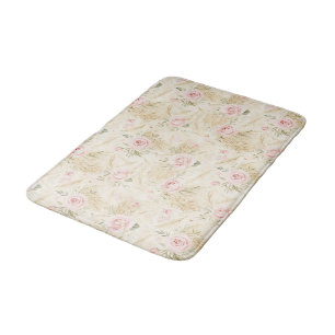 Pink Roses Floral Bath Mat