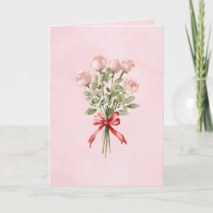 Pink Roses Floral Bridal Shower Card