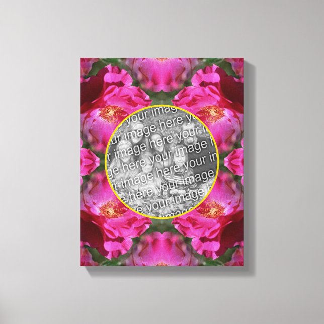 Pink Roses Floral Create Your Own Photo    Canvas Print (Front)