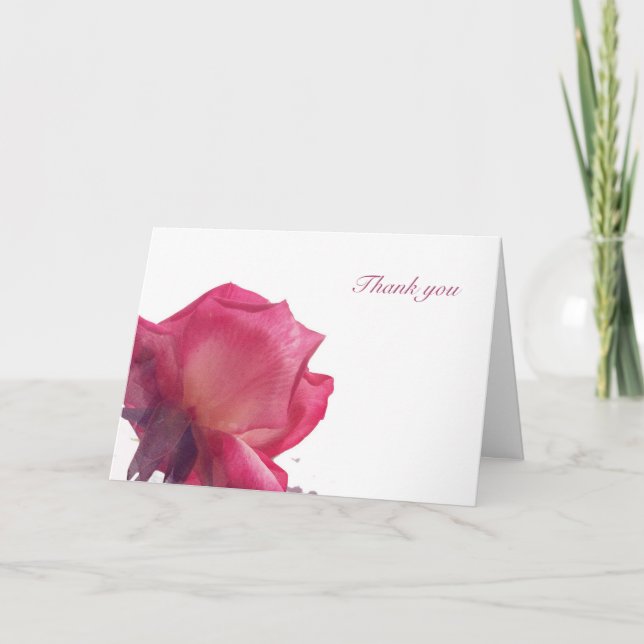Pink Roses. Floral Illustration Holiday Card (Front)