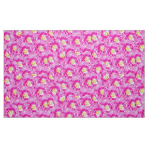 Pink roses floral pattern fabric