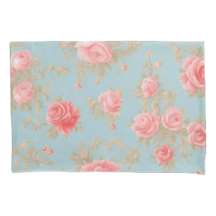 Pink Roses Floral Pattern Pillowcase