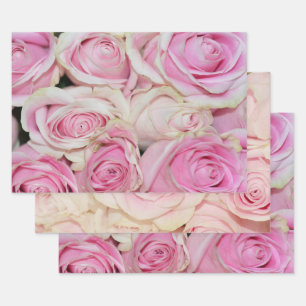 Pink Roses Floral (photography by me) Love Wrapping Paper Sheet