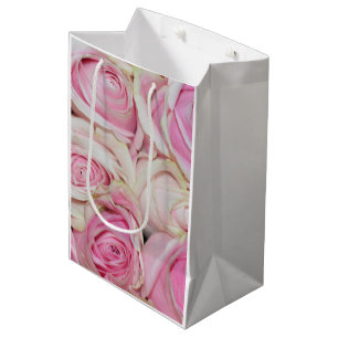 Pink Roses Floral (photography by me) Medium Gift Bag