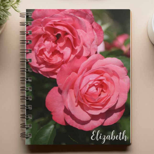 Pink Roses Floral Photography Elegant Custom Notebook (Creator Uploaded)