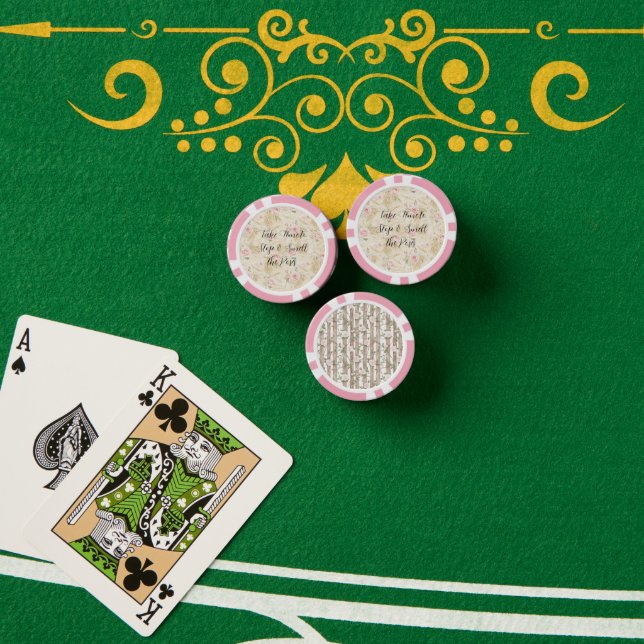 Pink Roses Floral Poker Chips (Poker Table (Stack))