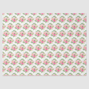 Pink Roses Flowers and Greenery Tissue Paper