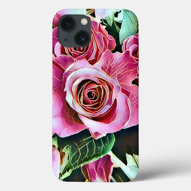 PINK ROSES FLOWERS Case-Mate iPhone CASE (Back)