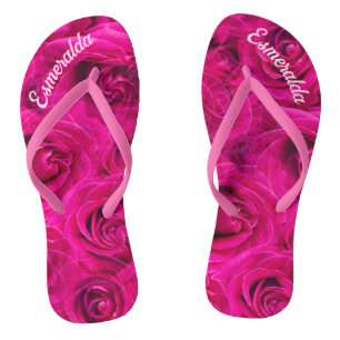 PINK ROSES FLOWERS PATTERN JANDALS FLIP FLOPS