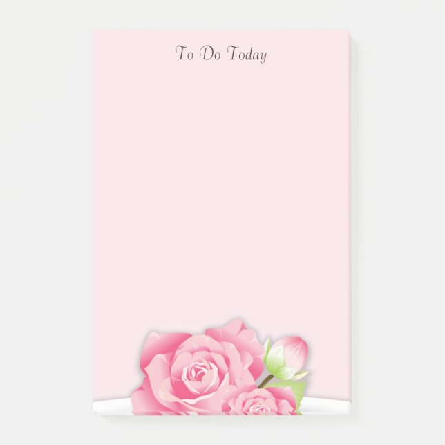 Pink Roses  / Flowers To Do List Post-it Notes (Front)