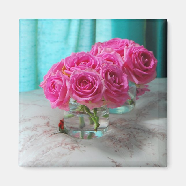 Pink Roses Fridge Magnet (Front)