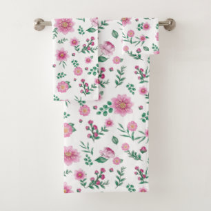 Pink Roses Galore  Bath Towel Set