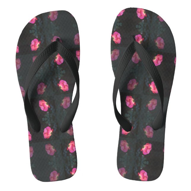 Pink Roses Garden Flip Flops (Footbed)