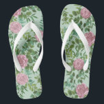 Pink Roses Garden Spring Wedding Flip Flops<br><div class="desc">Beautiful garden wedding rose vines in elegant and graceful soft pink.  Perfect for a spring wedding with beautiful and pretty artwork for your bridal shower or event.</div>
