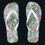 Pink Roses Garden Spring Wedding Flip Flops<br><div class="desc">Beautiful garden wedding rose vines in elegant and graceful soft pink.  Perfect for a spring wedding with beautiful and pretty artwork for your bridal shower or event.</div>