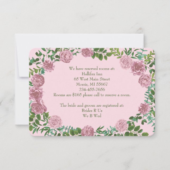 Pink Roses Garden Spring Wedding Invitation (Front)
