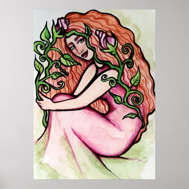 Pink Roses Goddess Poster (Front)