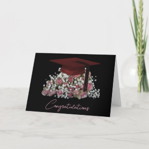 Pink Roses Graduation  Card