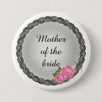 Pink Roses Grey Wreath Mother/Grandmother of Bride