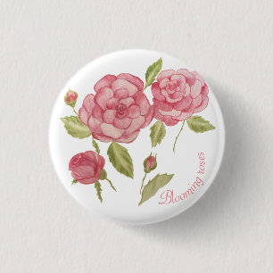 Pink roses hand drawing pencil T-Shirt Cushion Tri 3 Cm Round Badge