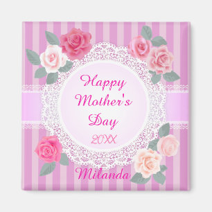 Pink Roses Happy Mother’s Day Magnet