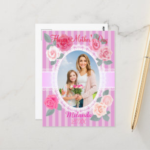 Pink Roses Happy Mother’s Day Postcard