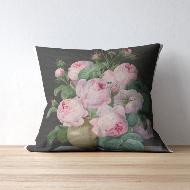 Pink Roses in a Vase – Pierre Joseph Redouté Cushion (Creator Uploaded)
