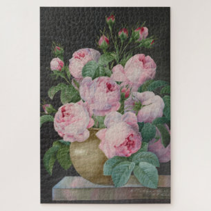 Pink Roses in a Vase – Pierre Joseph Redouté Jigsaw Puzzle