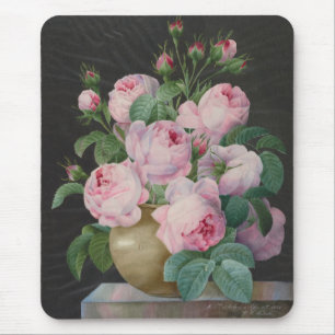 Pink Roses in a Vase – Pierre Joseph Redouté Mouse Mat