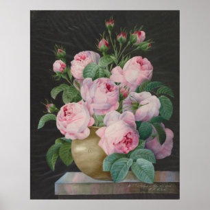 Pink Roses in a Vase – Pierre Joseph Redouté Poster