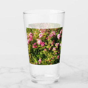 Pink Roses in bloom  Wedding Glass