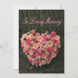 Pink Roses In Loving Memory Memorial Service