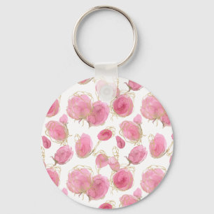 Pink roses key ring