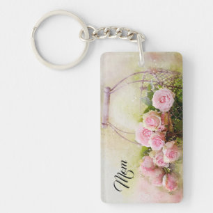Pink Roses Key Ring