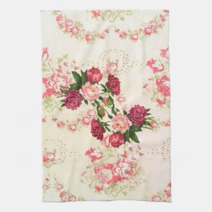Pink Roses Kitchen Towel